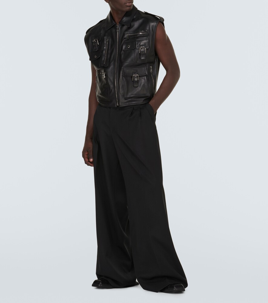  Dolce&gabbana Dolce&gabbana Pocket-detail Sleeveless Leather Jacket 