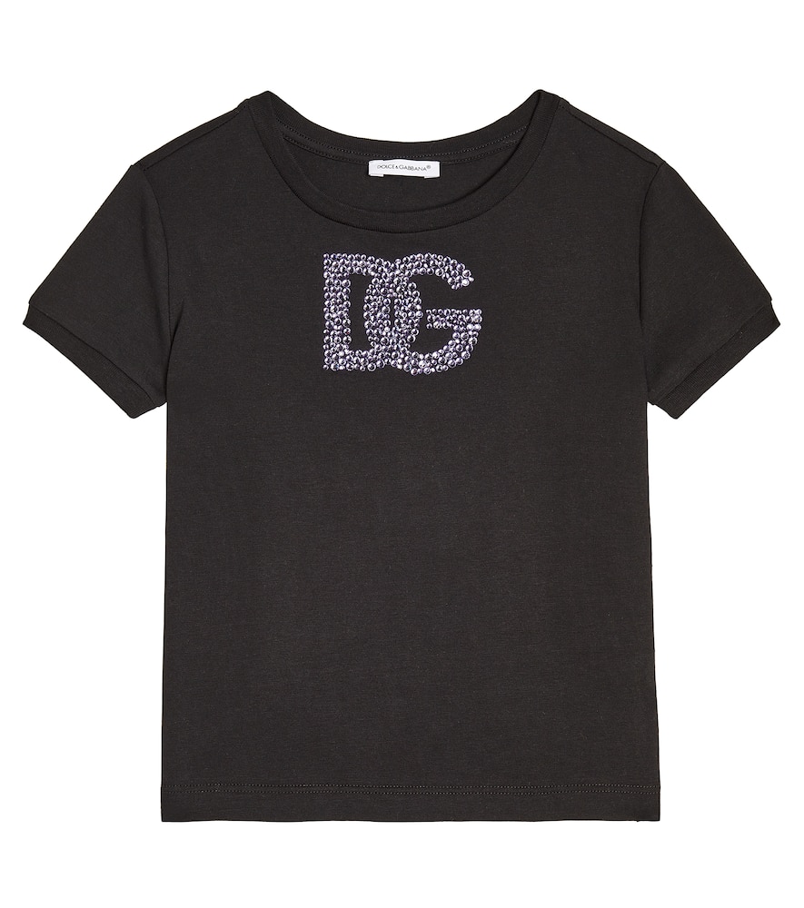 Dolce & Gabbana Kids DG embellished cotton jersey T-shirt
