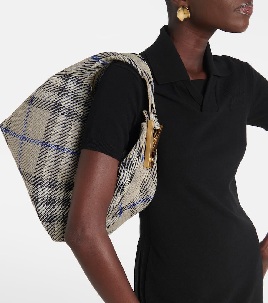 Shop Burberry Medium Jacquard Duffel Bag In Neutrals
