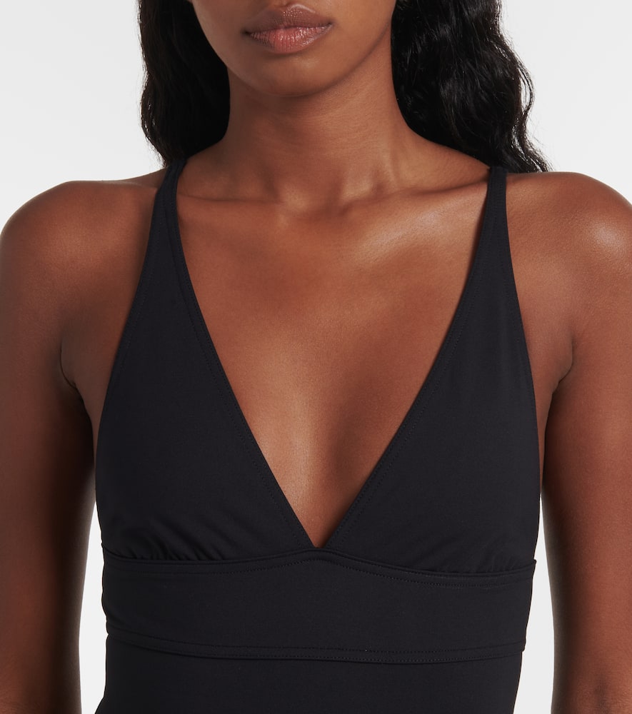 Eres Stretch Nylon Swimsuit Ruched Detailing In Black