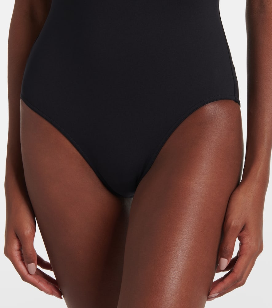 Eres Stretch Nylon Swimsuit Ruched Detailing In Black