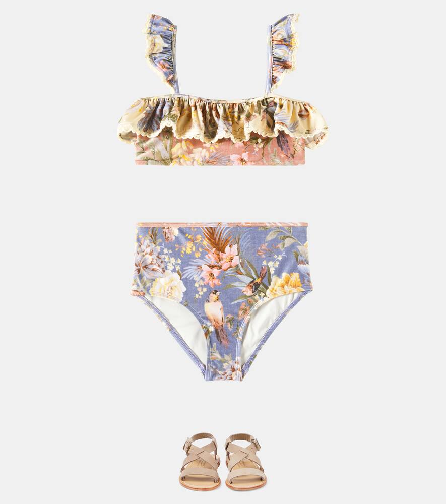 Zimmermann Tallow Frill Bikini In Multicoloured