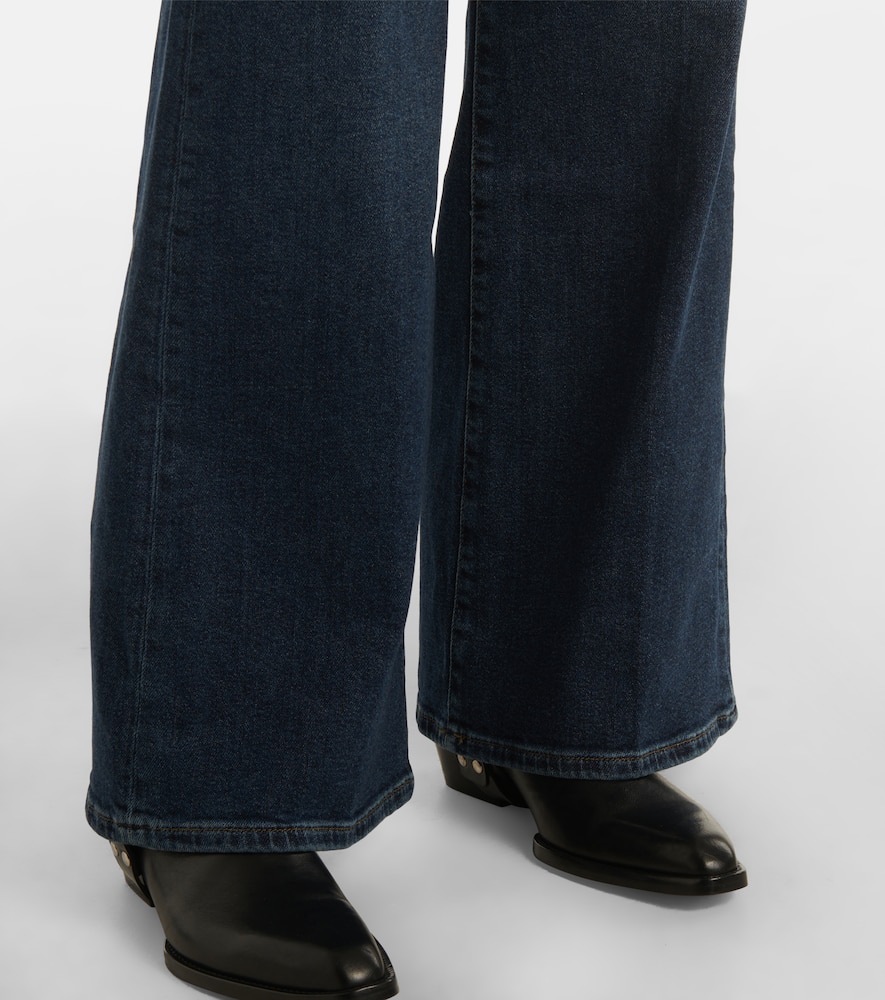 7 For All Mankind Womens Soho Dark Modern Dojo Flared-leg High-rise Denim-blend Jeans In Cisco