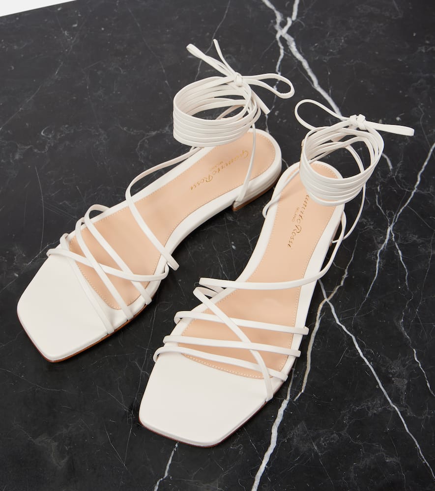 Gianvito Rossi Woman Sandals White Size 11 Soft Leather In Weiss