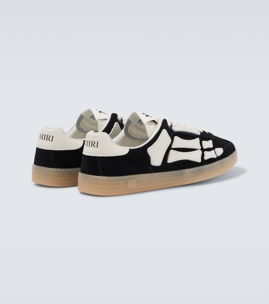 Shop Amiri Pacific Bones Appliqué Suede Sneakers In Black