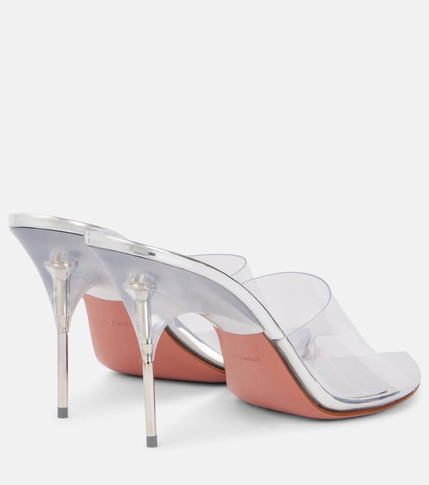 Amina Muaddi Transparent Bianca Glass Slipper 95 Mules