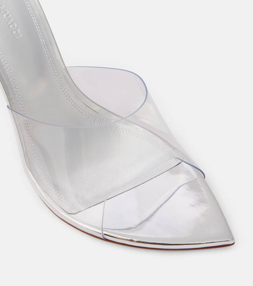 Amina Muaddi Transparent Bianca Glass Slipper 95 Mules