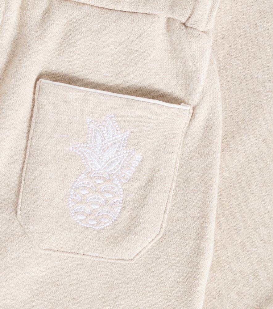 Chloé Cotton Jersey Sweatpants In Beige Marl