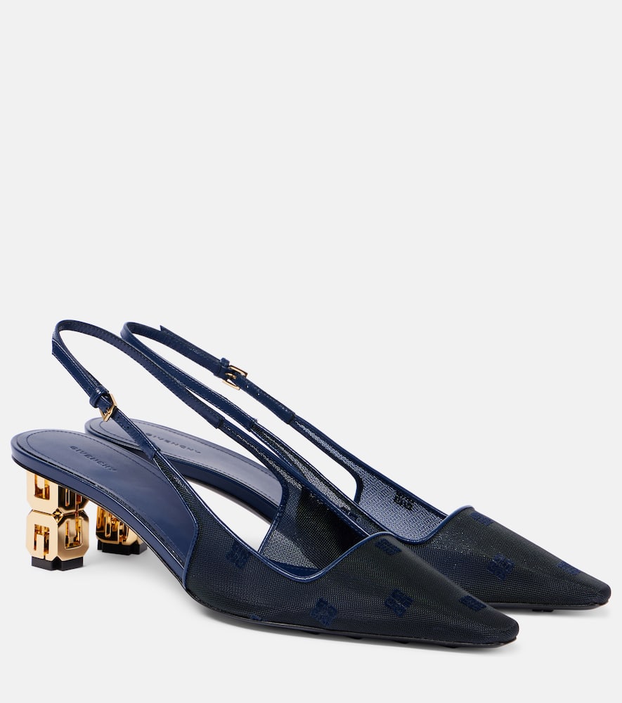 G Cube 4G mesh slingback pumps