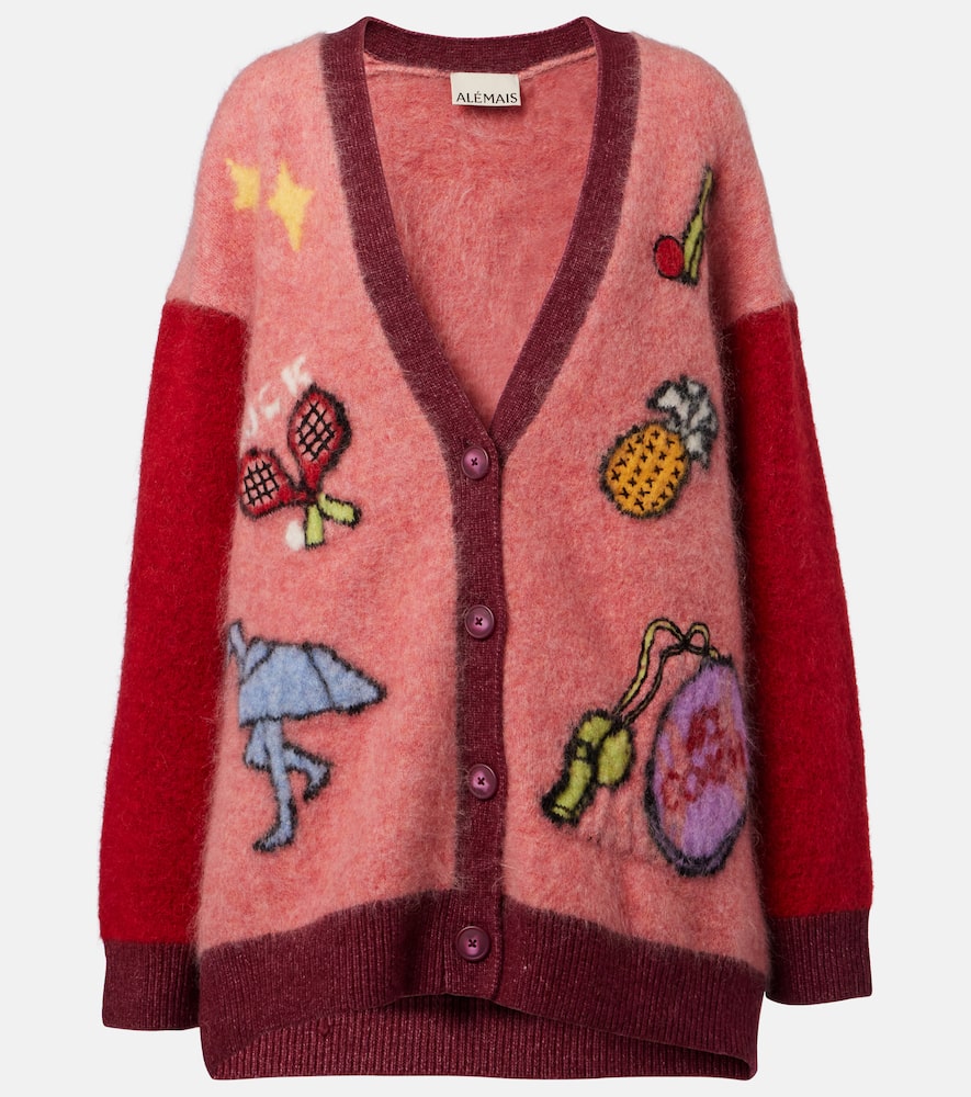 Alémais Court embroidered wool-blend cardigan