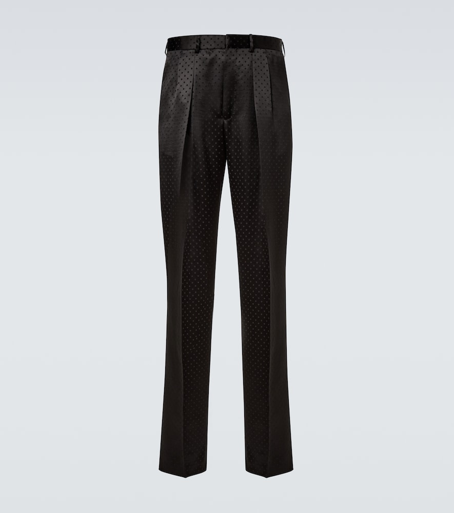 Polka-Dot Satin Suit Pants