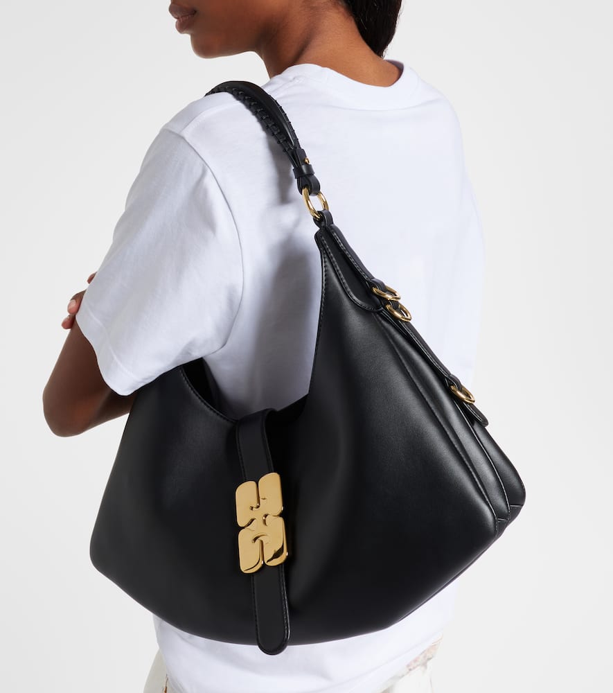 Ganni Kat Medium Shoulder Bag In Black