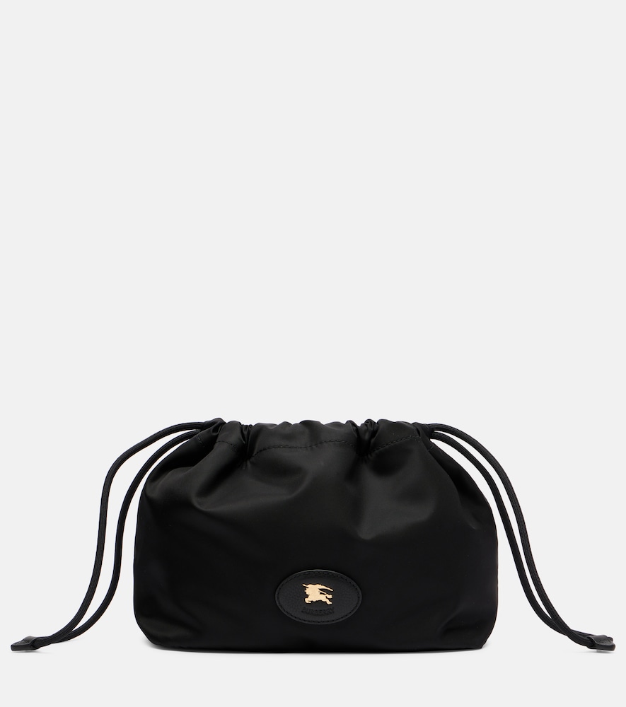 Burberry Reversible leather-trimmed pouch