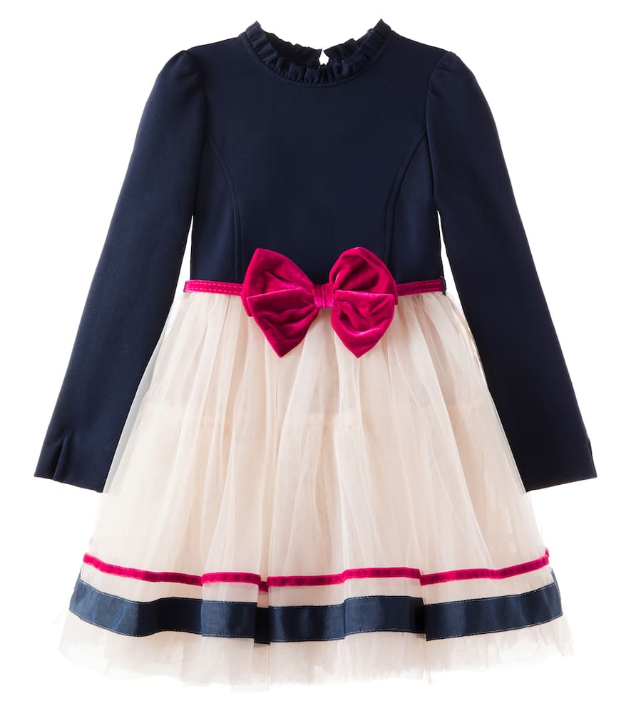 Monnalisa La Dolce Vita Jersey Dress In Multi