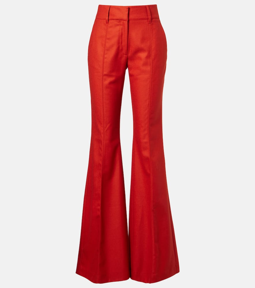 Gabriela Hearst Rhein Wool And Cashmere Flared Pants In Orange