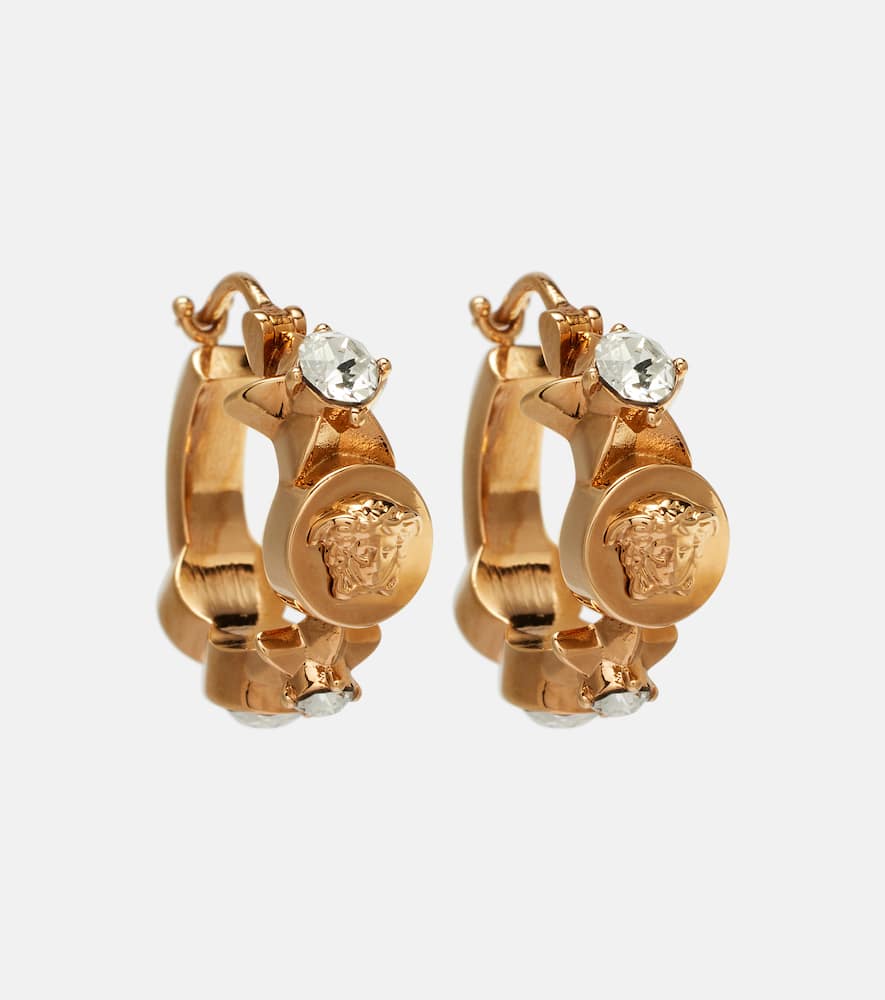 Versace Medusa Star Hoop Earrings In Gold