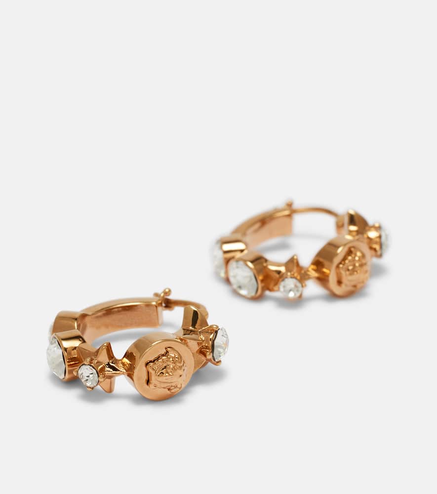 Versace Medusa Star Hoop Earrings In Gold