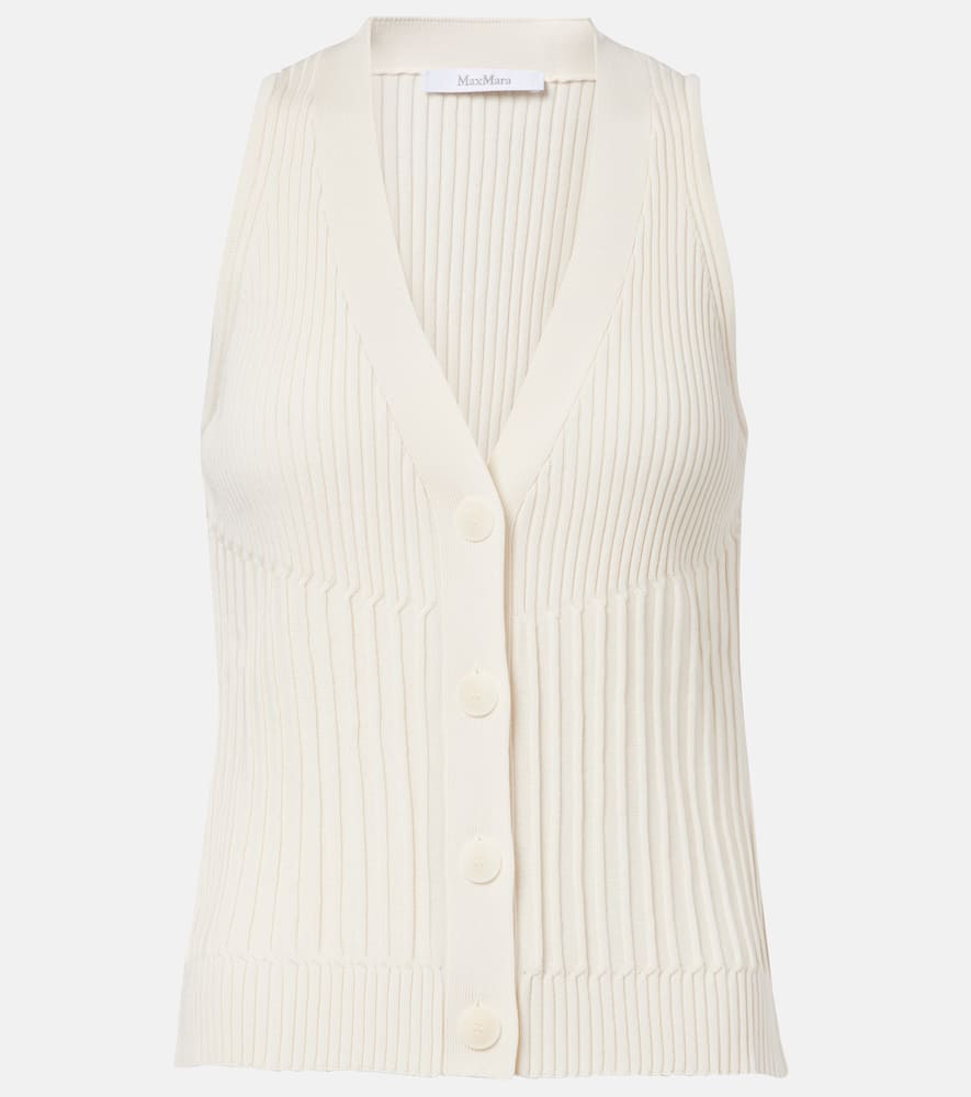 Max Mara Cotton-blend Knitted Waistcoat