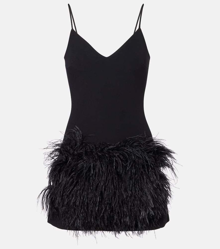 David Koma Minikleid Mit Federn In Black
