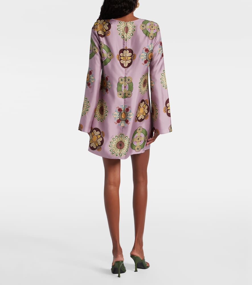 La Doublej Supremes Swing Silk Twill Minidress In Purple