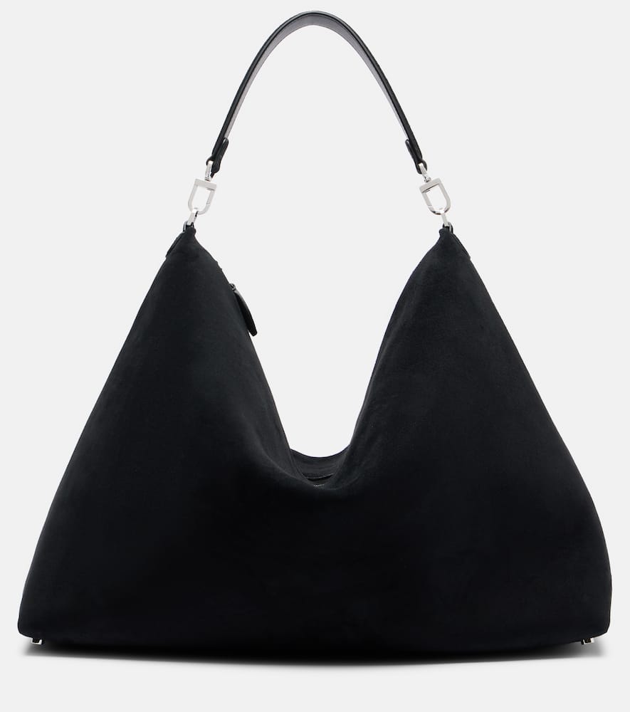 Totême Bevel Suede Tote Bag In Black