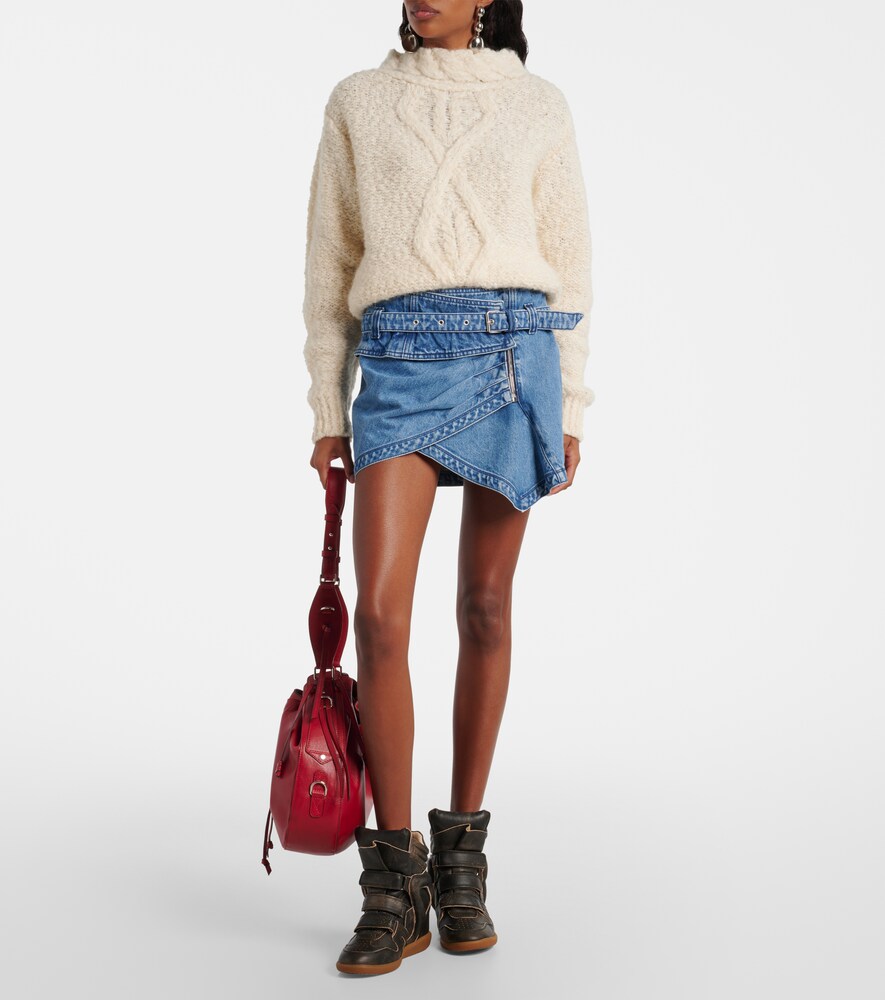 Isabel Marant Siyen wrap cotton denim miniskirt