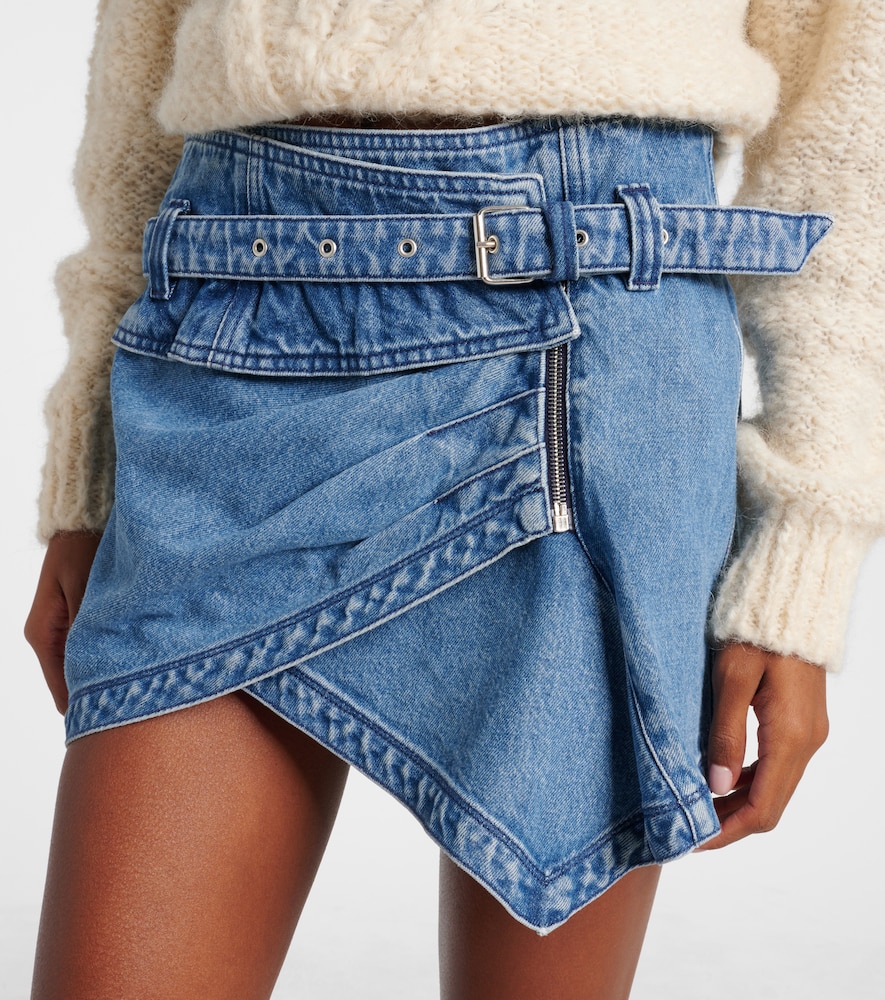  Isabel Marant Isabel Marant Siyen Wrap Cotton Denim Miniskirt 