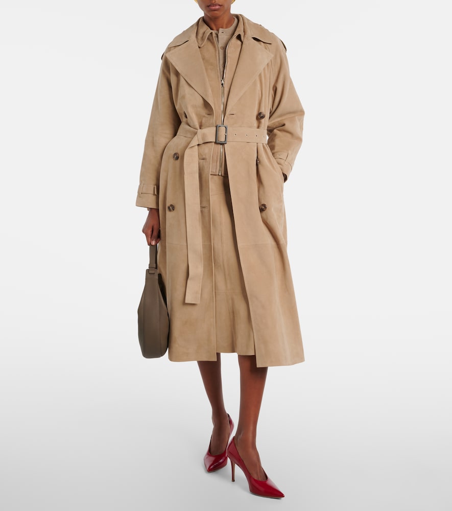 Yves Salomon Suede trench coat