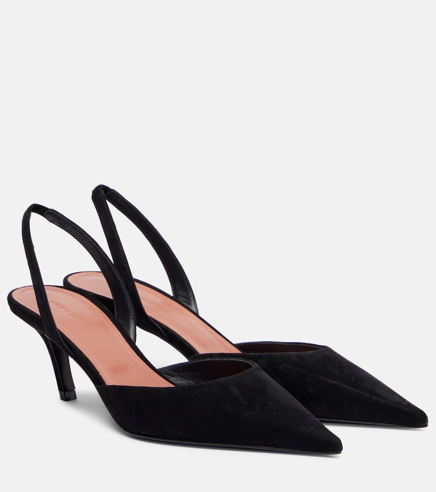 Amina Muaddi Sofia 60 suede slingback pumps