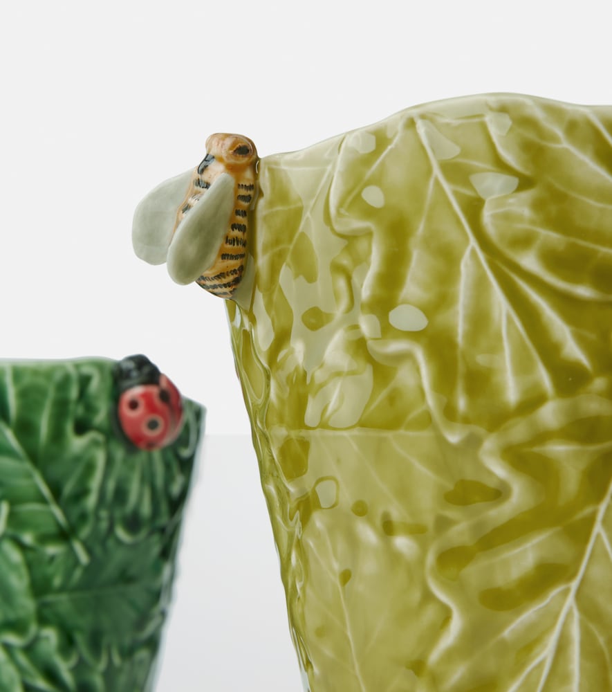  Bordallo Pinheiro Bordallo Pinheiro Set Garden Of Insects Aus Drei Vasen Und Tablett 