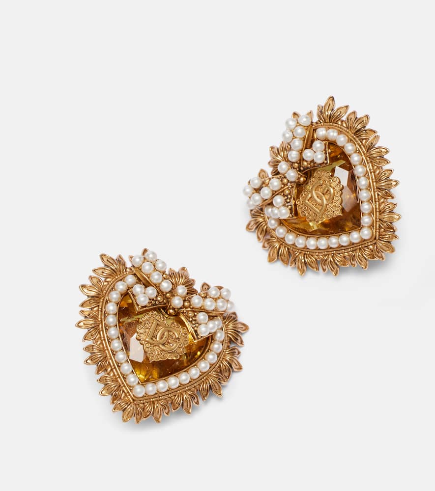 Dolce&Gabbana Devotion DG embellished clip-on earrings