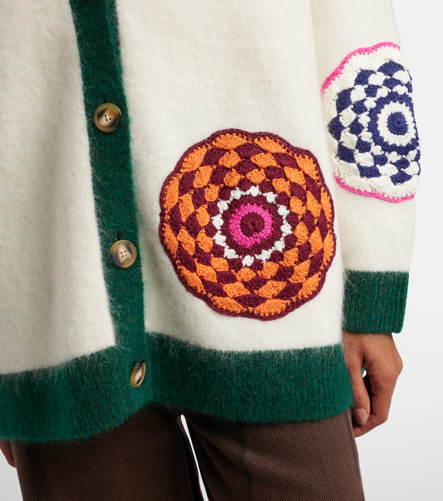Alemais Alémais Crochet Mohair And Wool-blend Cardigan In Multi