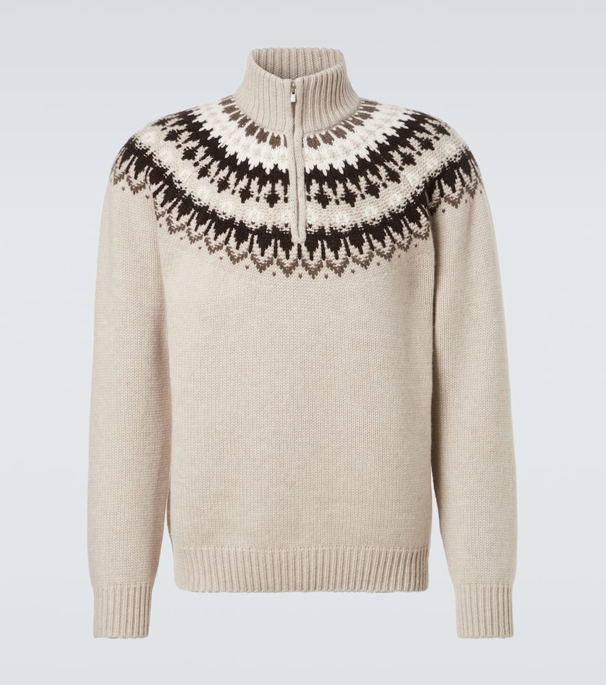 Arch4 Mr Saint Gervais Half-zip Sweater In Nude
