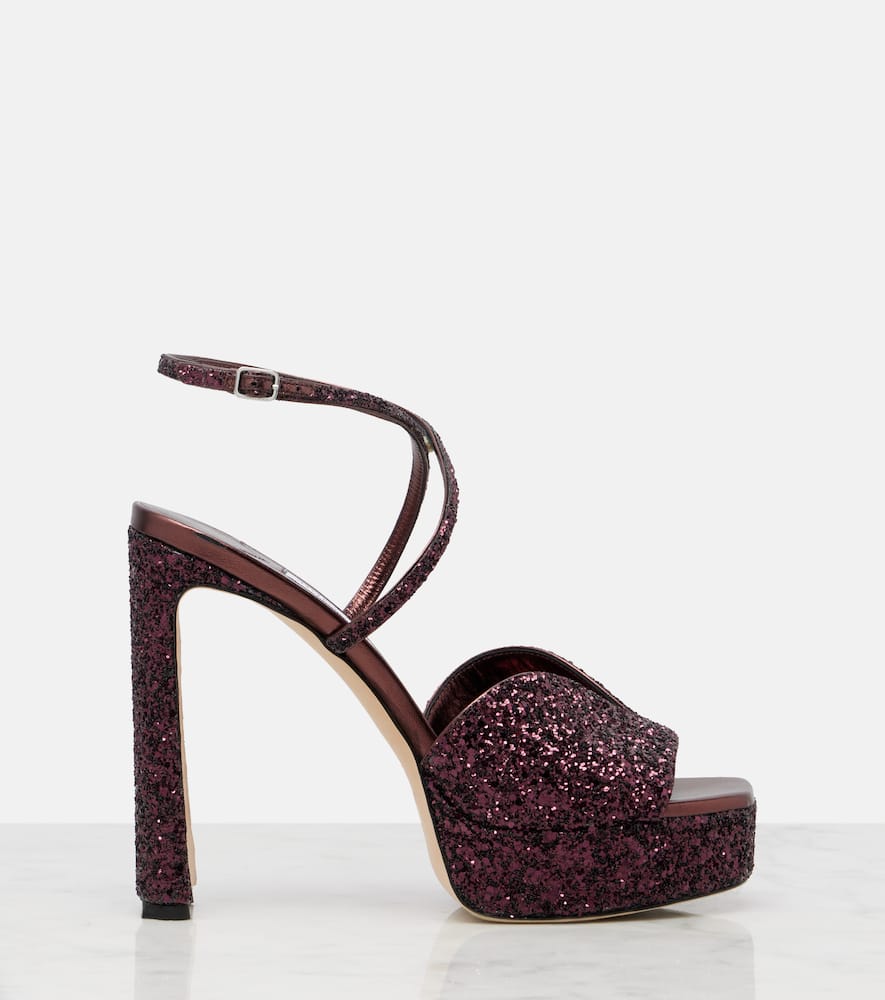 Jimmy Choo Karli 125 Glitter Platform Sandals In Multi