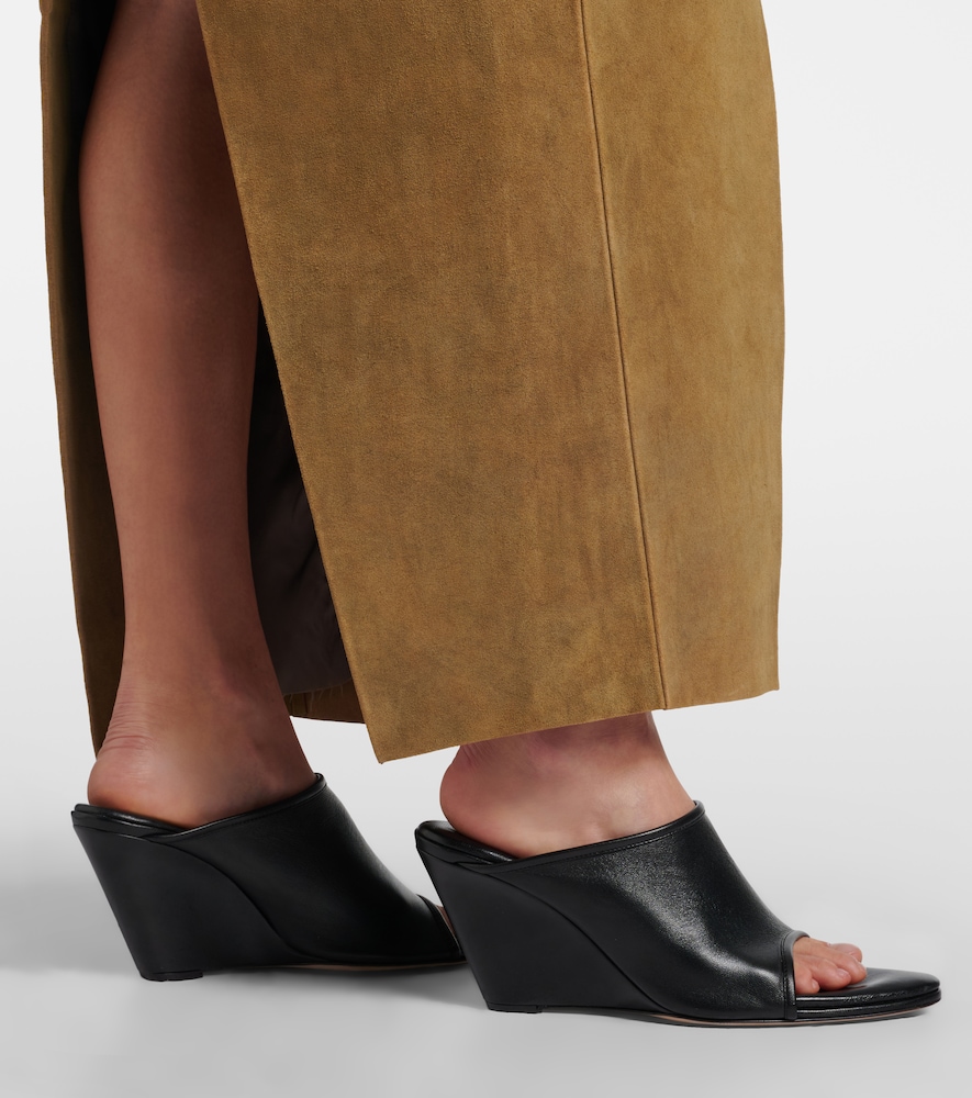 Christen Strap Stretch 75 leather wedge mules