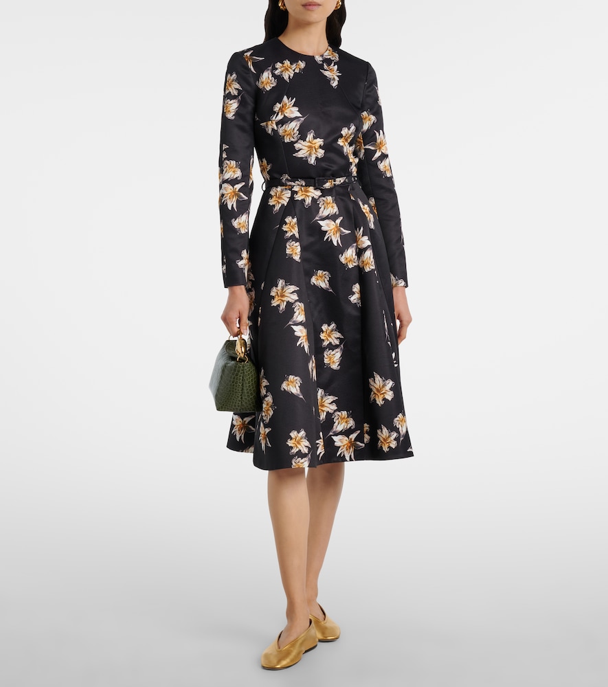  Emilia Wickstead Emilia Wickstead Midikleid Uccellina Aus Satin 