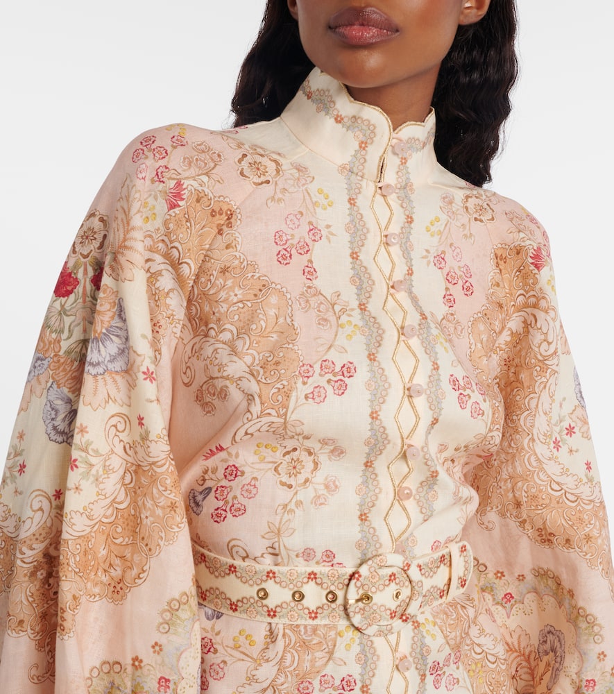 Zimmermann Daylight Printed Linen Minidress In Animal Print