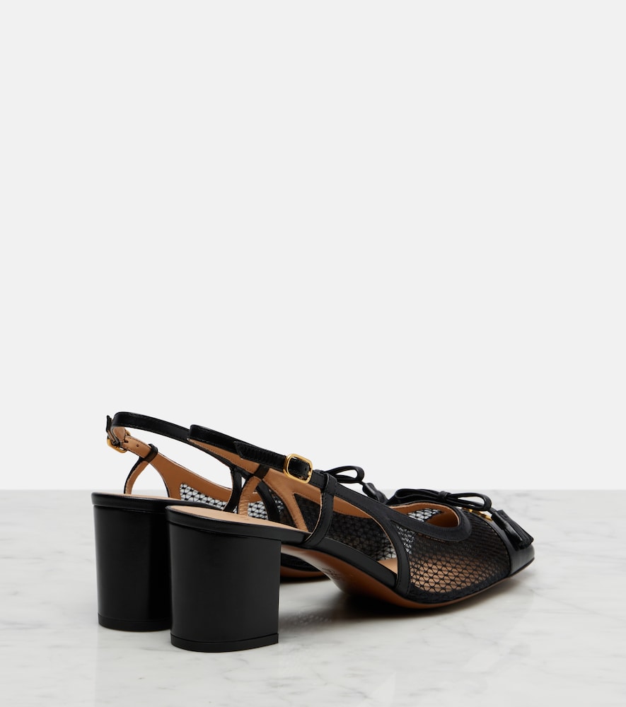  Valentino Garavani Valentino Garavani Slingback-pumps Vlogo Aus Leder Und Mesh 
