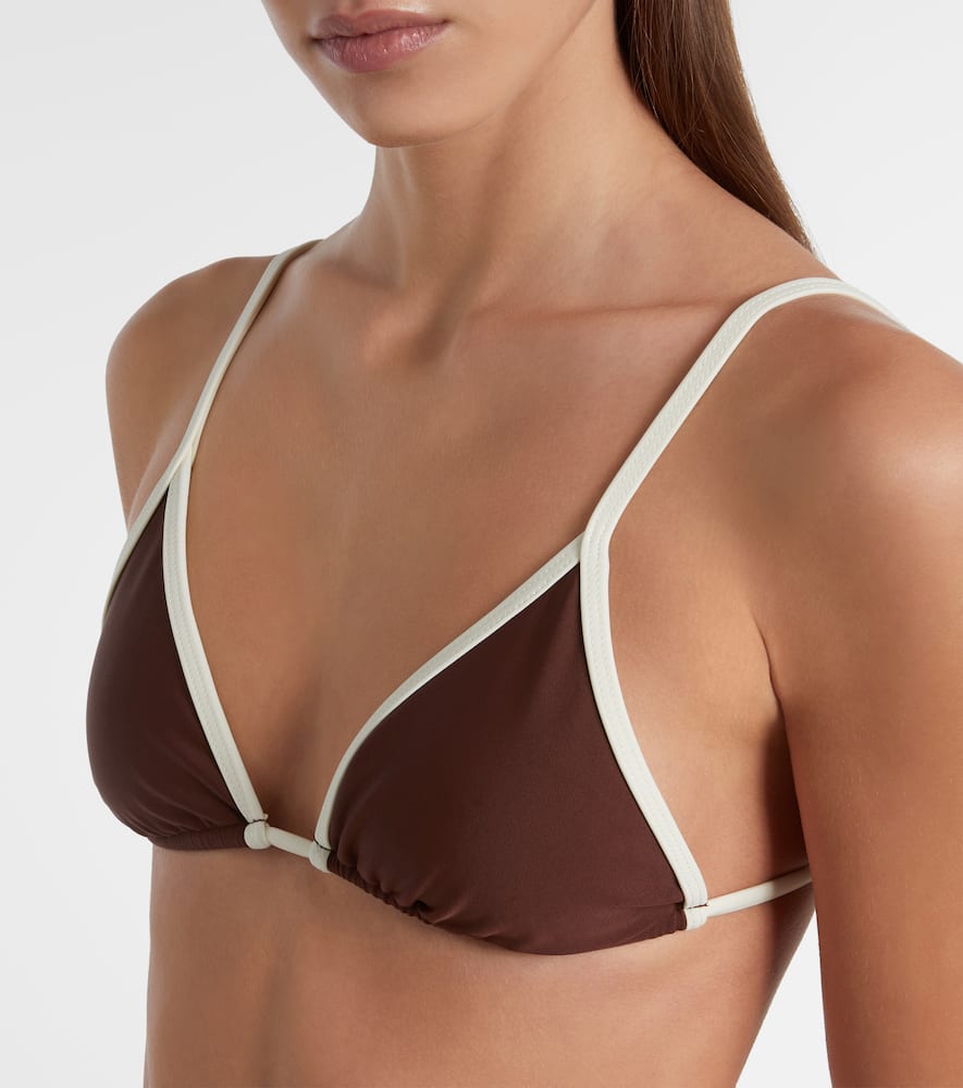 Jade Swim Via Bikini Top In Brown