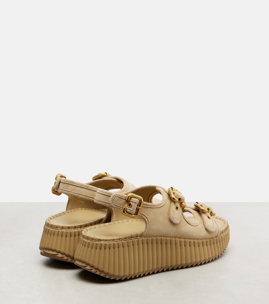 Chloe Chloe Nama Suede Platform Sandals 