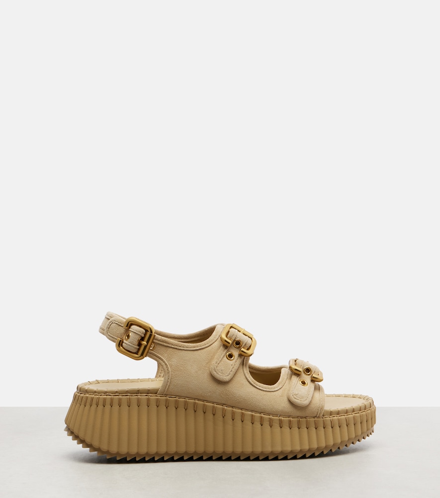  Chloe Chloe Nama Suede Platform Sandals 