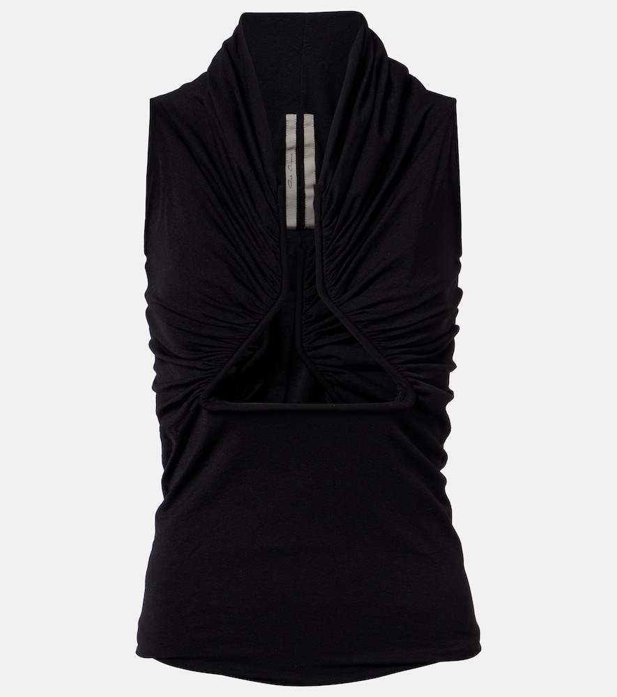 Rick Owens Cutout ruched jersey top