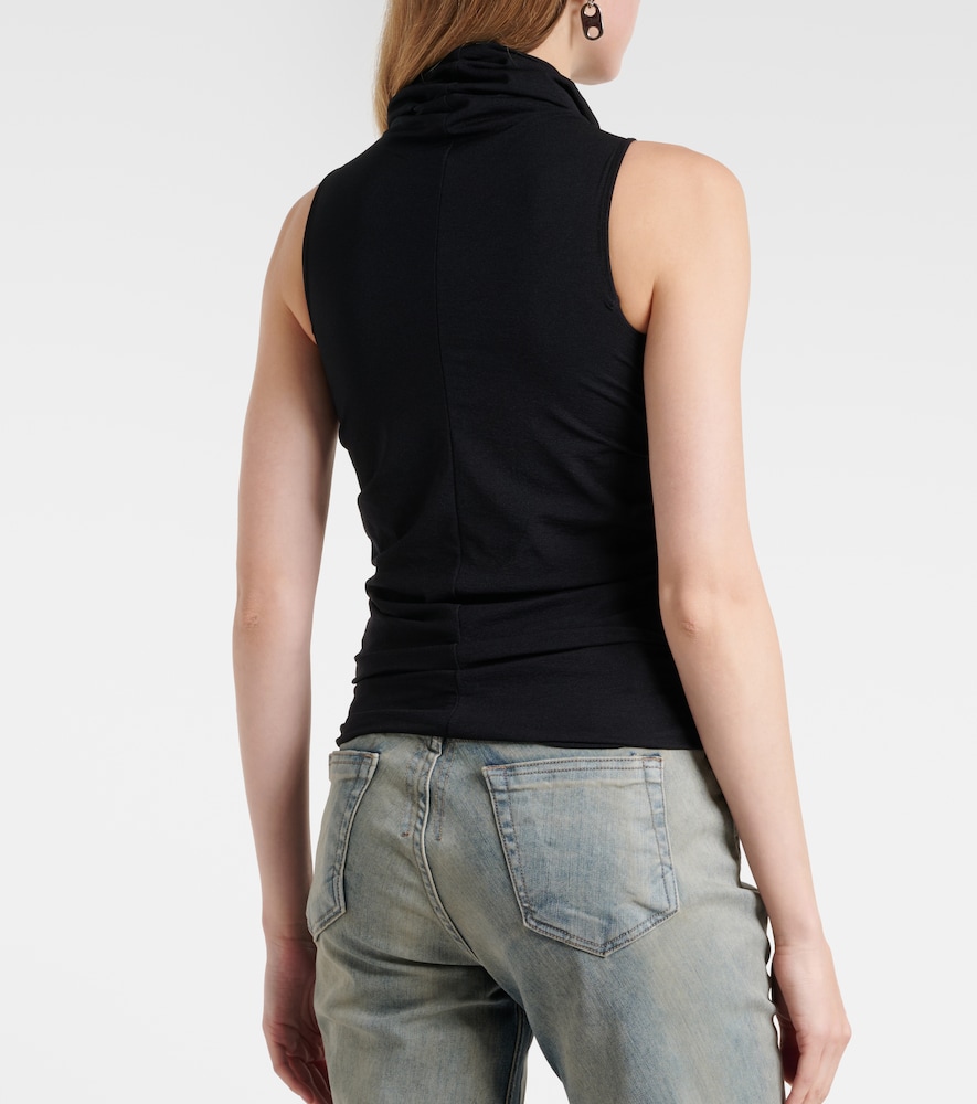 Cutout Ruched Jersey Top