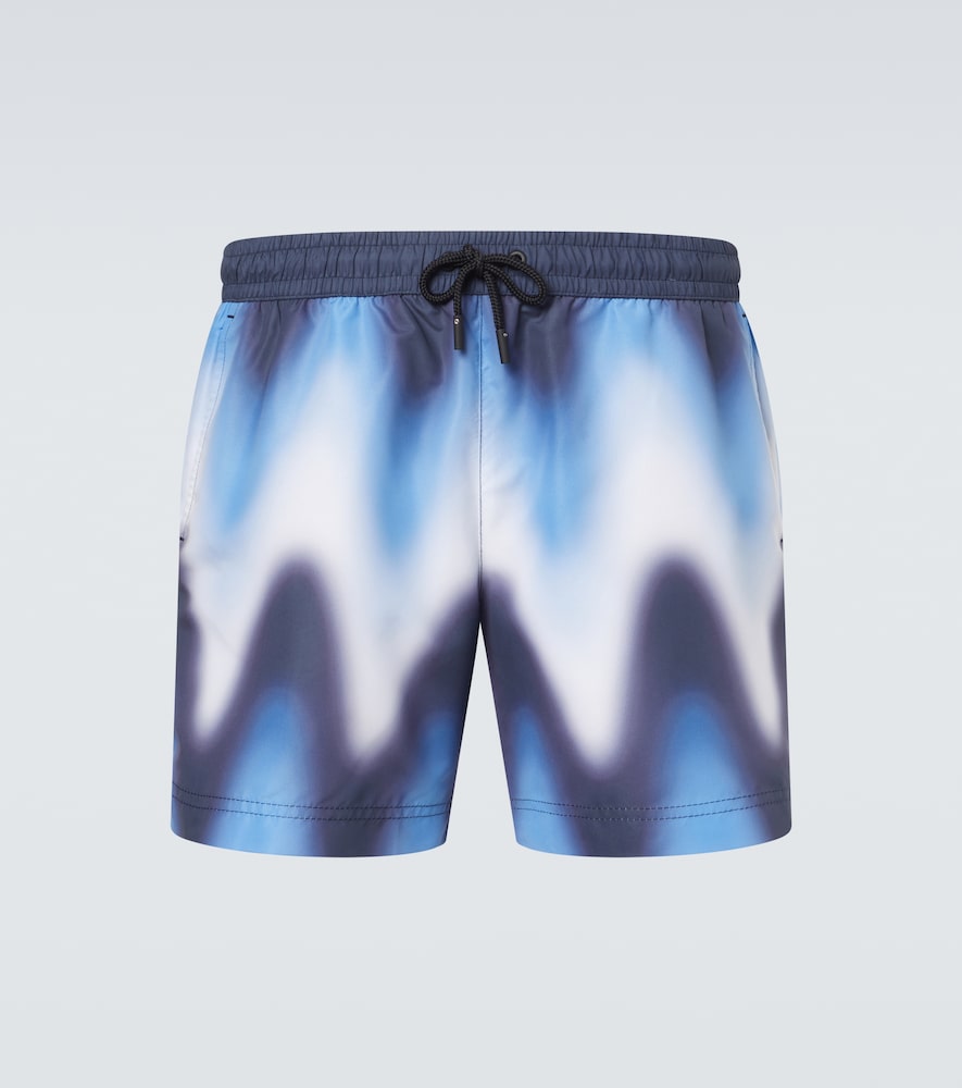 Commas Gradient Wave Classic Swim Short In Blue