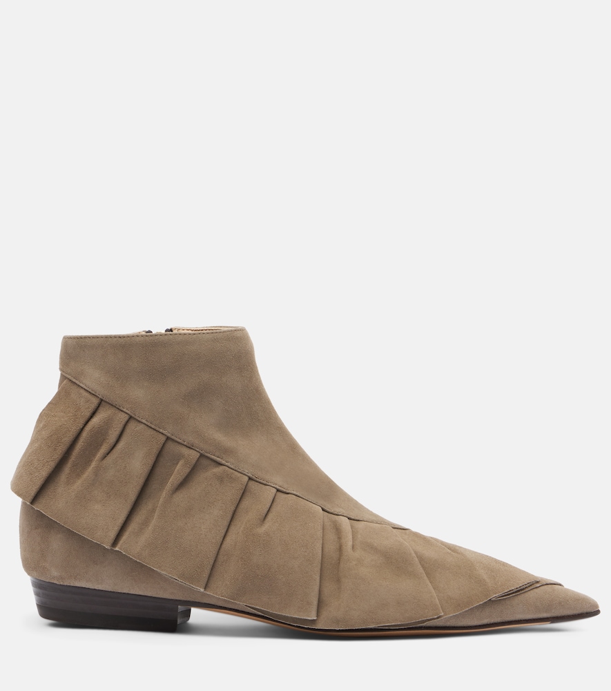  Jw Anderson Jw Anderson Ruffled Suede Ankle Boots 