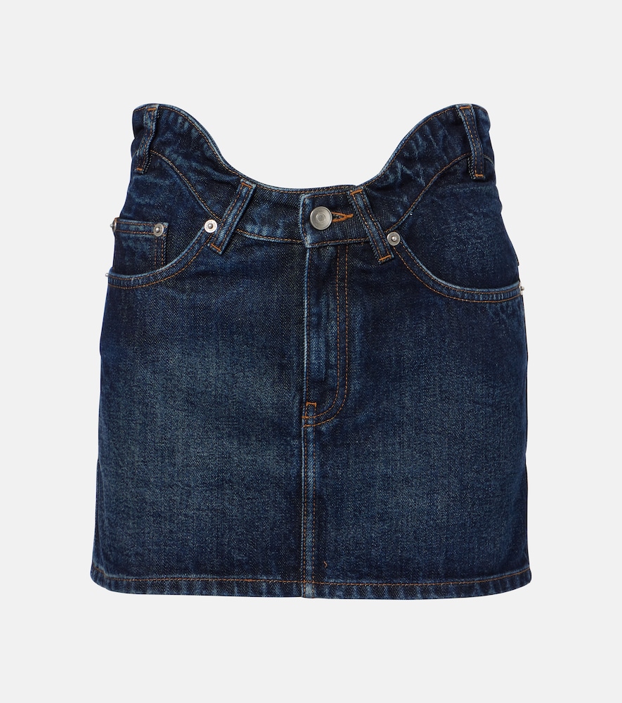 Jean Paul Gaultier Curved denim miniskirt