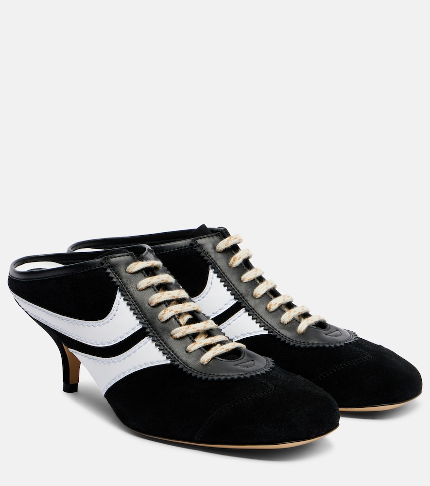 Dries Van Noten Women's Black 65 Leather-Trimmed Suede Mules UK Size 5.5 - Mytheresa