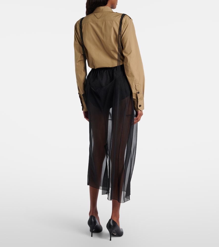  Prada Prada Sheer Midi Skirt 