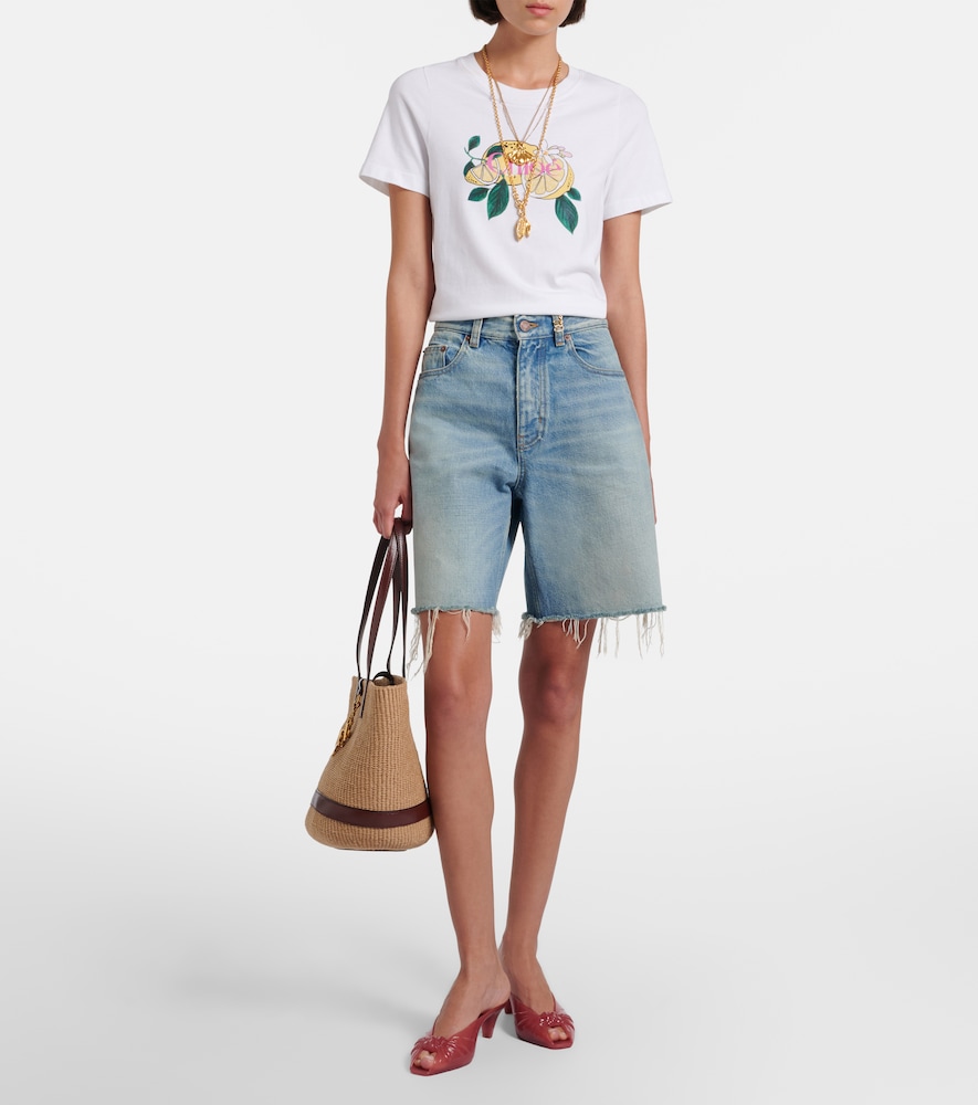  Chloe Chloé Shorts De Denim Con Efecto Desgastado 