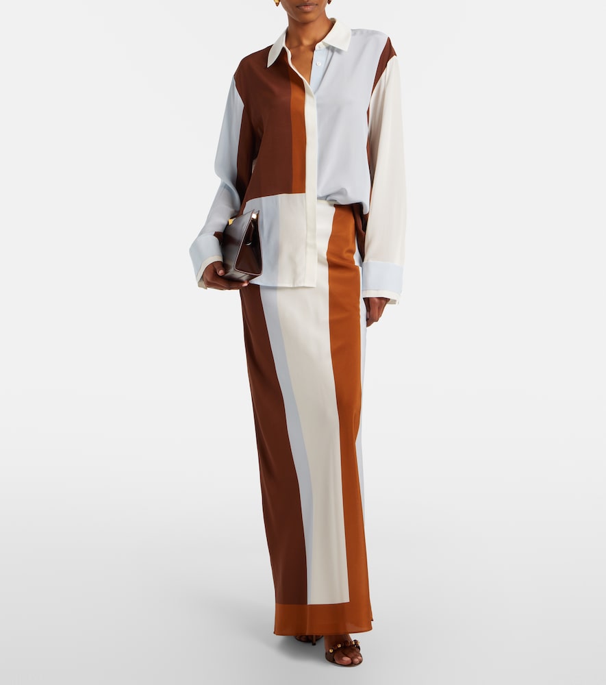  Sir Sir Striped Silk Maxi Skirt 